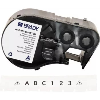 BRADY BMP41/BMP51/BMP53/M511 Κασέτα Ετικετών, PermaSleeve Θερμοσυστελλόμενο Μακαρόνι από Πολυολεφίνη, 38,1 mm x 2,44 m, Λευκό με Μαύρη Εκτύπωση, Αναλογία Συστολής 3:1, B-427