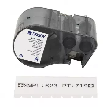 BRADY BMP51/BMP53/M511 Αυτοστρωματοποιούμενη Βινυλική Ετικέτα Σήμανσης Καλωδίων, Λευκό/Διαφανές, 38,1 mm x 25,4 mm, 160 Ετικέτες/Ρολό