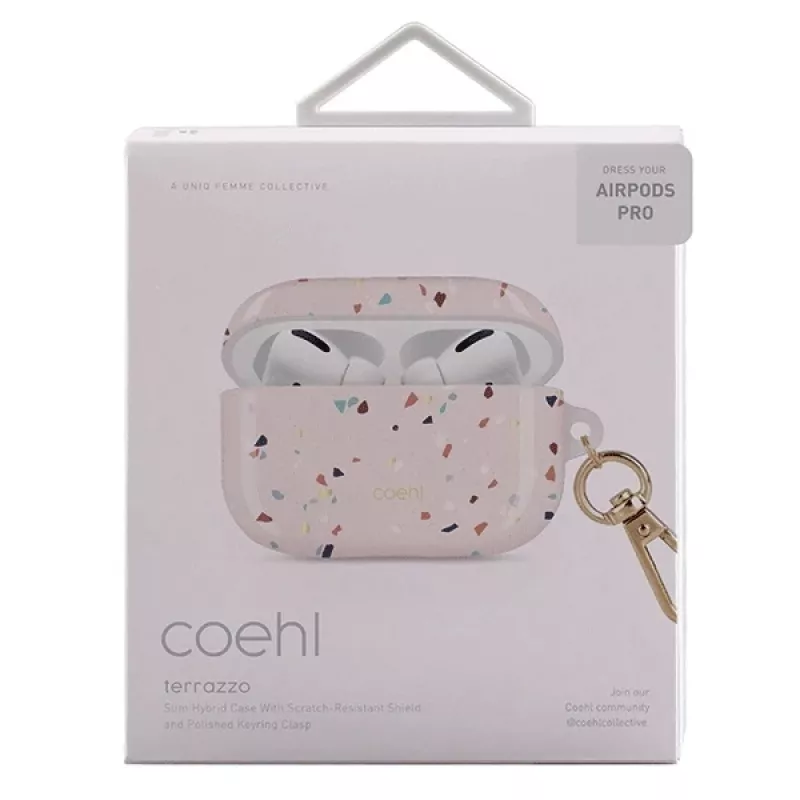 UNIQ Coehl Terrazzo θήκη για Apple AirPods Pro – Blush Pink