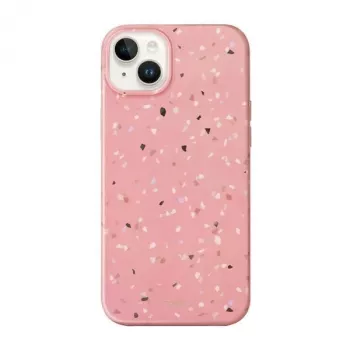 UNIQ Coehl Terrazzo θήκη για iPhone 14 Plus / 15 Plus, κοραλί ροζ