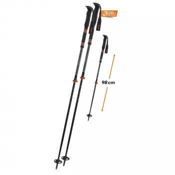 Komperdell Carbon C2 Ultralight μπαστούνια σκι ανάβασης - μαύρο/πορτοκαλί