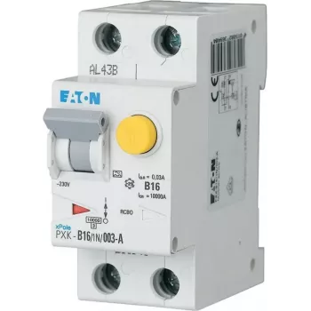 Eaton PXK-B16/1N/003-F RCBO διακόπτης συνδυασμού, B16 1P+N 30mA Type A, 230V, 6kA, 2TE