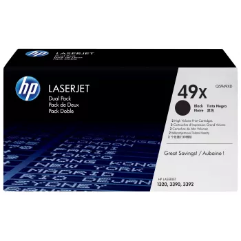 HP 49X High Yield μαύρο τόνερ συσκευασία διπλή (Q5949XD)