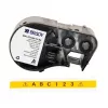 Brady M4C-375-595-YL-BK αυτοπλαστικοποιούμενη βινυλική ετικέτα για εκτυπωτές BMP41/BMP51/BMP53/M511, λευκό/διαφανές, 25,4 mm x 50,8 mm, ρολό 6,4 m