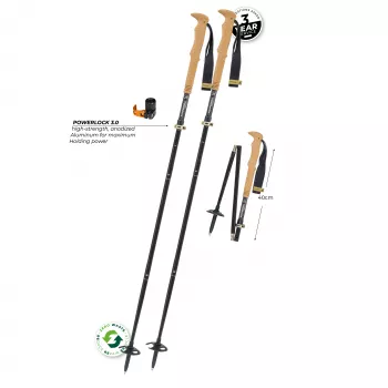 Komperdell FX Lite Carbon Vario Summit Compact μπαστούνια πεζοπορίας - τιτάνιο
