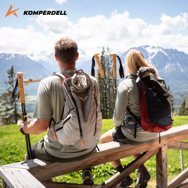 Komperdell FX Lite Carbon Vario Summit Compact μπαστούνια πεζοπορίας - τιτάνιο
