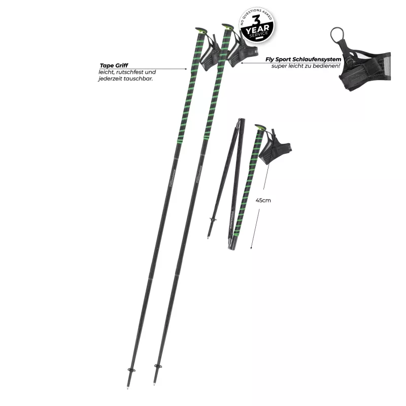 Komperdell FXP Composite μπαστούνια trail running - πράσινο, 120 cm