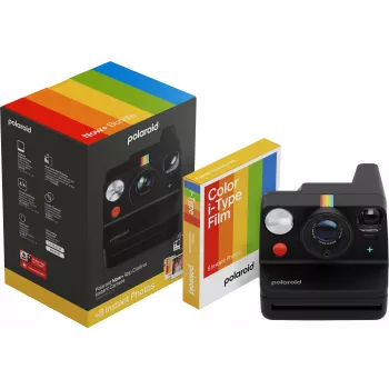 Polaroid Everything Box Now+ Gen 3 μαύρο σετ κάμερας άμεσης εκτύπωσης με 2x Color 600 Film διπλή συσκευασία