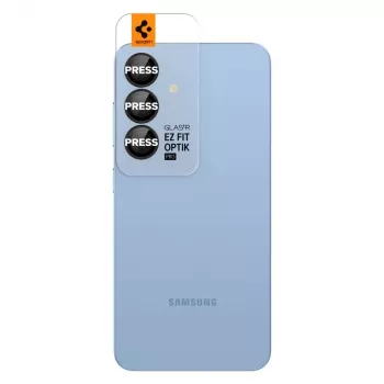 Spigen Optik Pro Glas.tR EZ Fit προστασία κάμερας συσκευασία 2 τεμ. για Samsung Galaxy S25 - μαύρο