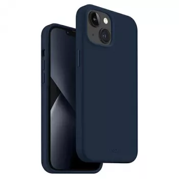 UNIQ Lino Marine Blue θήκη για iPhone 14 Plus / 15 Plus 6,7 ιντσών
