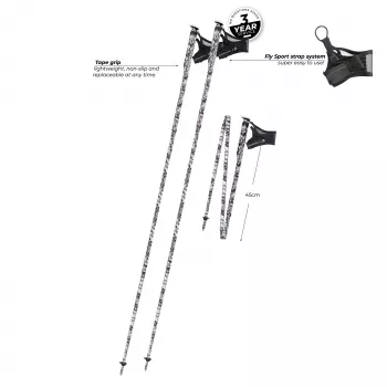 Komperdell FXP Carbon The Erlkonig μπαστούνια τρεξίματος 130 cm, μαύρο/λευκό