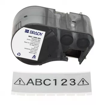 BRADY BMP51/BMP53/M511 κασέτα ετικετών θερμοσυστελλόμενου σωλήνα, μαύρο σε λευκό, 25,4 mm x 25,4 mm, 250 ετικέτες