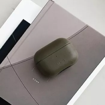 UNIQ Terra θήκη γνήσιου δέρματος για Apple AirPods Pro – Olivgrün