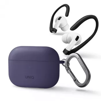 UNIQ Nexo θήκη σιλικόνης με βραχίονες αυτιών για Apple AirPods Pro 2ης γενιάς (2022/2023) - Feigenviolett
