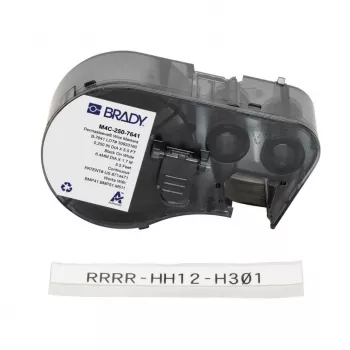 Brady M4C-250-7641 αυτοπλαστικοποιούμενοι βινυλικοί δείκτες καλωδίων για BMP51/BMP53, 38,1 mm x 19,05 mm, λευκό/διαφανές, ρολό 6,4 m