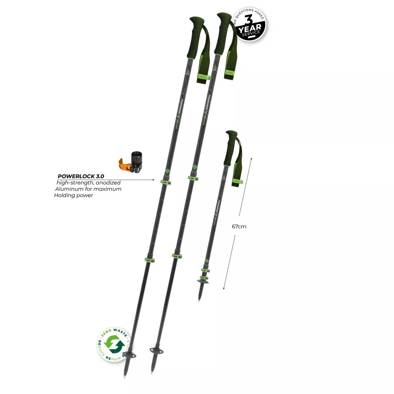 Komperdell Carbon EVO Zero Carbon Poles, πράσινο