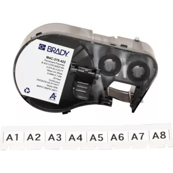 Brady M4C-375-422 αυτοκολλητοποιούμενη κασέτα ετικετών βινυλίου για εκτυπωτές BMP41/BMP51/BMP53/M511, λευκό, 25,4 mm x 6,4 m