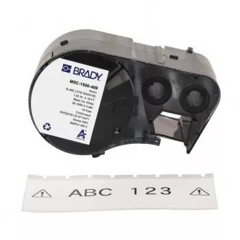 BRADY M5C-1500-499 ρολό αυτοπλαστικοποιούμενων βινυλικών ετικετών για BMP51/BMP53/M511, 12,7 mm x 6,4 m, λευκό