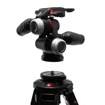 Manfrotto MHXPRO-3WX τριών δρόμων κεφαλή με αναδιπλούμενους μοχλούς, αλουμίνιο, αντοχή 8 kg, πλάκα ταχείας αλλαγής 200PL-14, Μαύρο