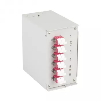 EFB DIN-Schienen-Verteilerbox OM4, 12x LC-Pigtail, 6x LC-Duplex υποδοχή, Ανοιχτό γκρι