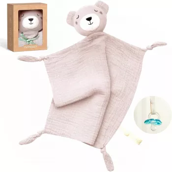 Momcozy βαμβακερό αρκουδάκι λούτρινο για μωρά, ροζ