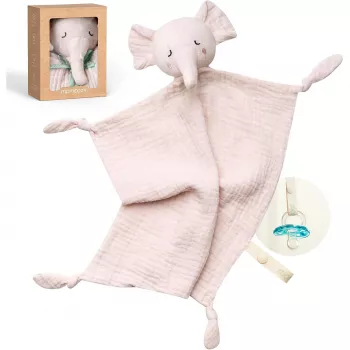 Momcozy βαμβακερό λούτρινο ζωάκι ελέφαντας για μωρά, ροζ