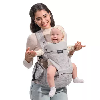 Momcozy Air Mesh μάρσιπος μωρού με κάθισμα ισχίου, γκρι