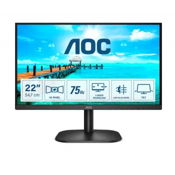 AOC B2 22B2H οθόνη 21,5 ιντσών Full HD VA με 75Hz, HDMI, VGA, VESA, μαύρη