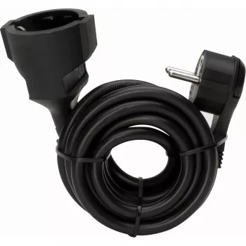 KOPP 143705086 Καλώδιο επέκτασης, επίπεδο βύσμα Schuko σε υποδοχή Schuko, 5 m, Μαύρο
