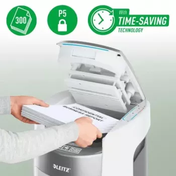 Leitz IQ Optimax AutoFeed 300 καταστροφέας εγγράφων, P-5, 300 φύλλα, δοχείο 25 L