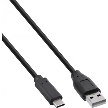 InLine® καλώδιο USB 2.0, USB-C σε A αρσενικό, μαύρο, 2m, συσκευασία 80 τεμ. (Bulk)