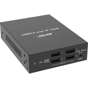 InLine® USB 2.0 Host/Device Extender μέσω IP, μεμονωμένη συσκευή, RJ45 / SFP