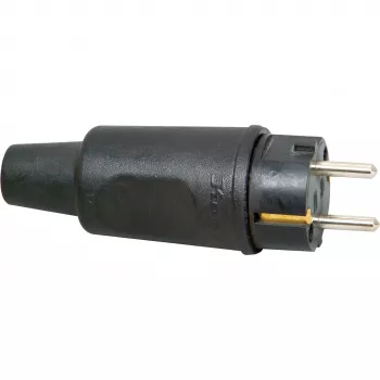 Kopp 179516009 Βύσμα ασφαλείας Schuko, λάστιχο, 16 A, 230 V, IP44, μαύρο