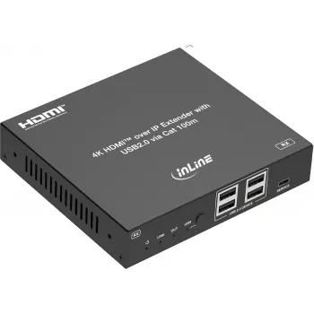 InLine® KVM Extender μέσω IP, HDMI 4K/60Hz, 100m, δέκτης (RX) (57886H)