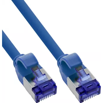 INLINE® B-74914B Slim Cat.6A S/FTP LSZH Patch καλώδιο, μπλε, 1,5 m, συσκευασία 100 τεμ. (Bulk)
