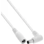 InLine® Καλώδιο επέκτασης DC, Γωνιακό βύσμα, 5,5 x 2,5 mm, Λευκό, 1 m