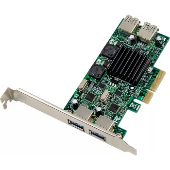 InLine® Κάρτα PCIe USB 3.2 Gen.1, 4-Port, εσωτερική/εξωτερική