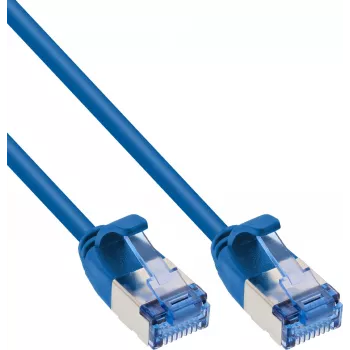 InLine® Slim Cat.6A U/FTP Patchkabel, 2m, μπλε, 10GbE, LSZH
