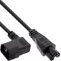 InLine® Καλώδιο τροφοδοσίας C14 υποδοχή γωνιακή σε C5 βύσμα, Μαύρο, 5m