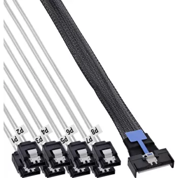 InLine® MCIO x8 Καλώδιο breakout σε 8x SATA, 0,75 m