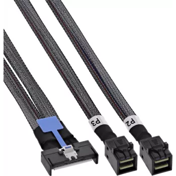 InLine® Καλώδιο MCIO, MCIO x8 σε 2x MiniSAS-HD SFF-8643, 1 m