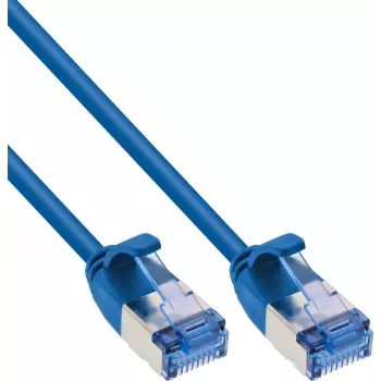 InLine® Slim U/FTP Cat.6A Patchkabel, μπλε, 10m, LSZH, 10Gbps