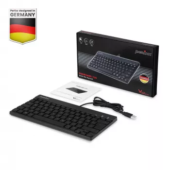 Perixx PERIBOARD-326 DE Φωτιζόμενο πληκτρολόγιο USB, ενσύρματο, Μαύρο