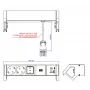 Bachmann DESK2 λευκό επιτραπέζιο power module με 2 πρίζες Schuko και USB-A/C 22W, 0,2m GST18