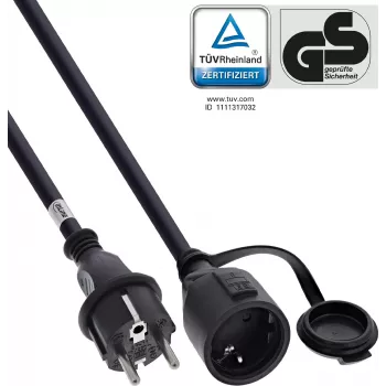 InLine® προέκταση Schuko, εξωτερικού χώρου IP44, προστασία επαφής, 5m