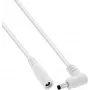 InLine® καλώδιο επέκτασης DC, γωνιακό βύσμα αρσενικό, 4,0 x 1,7 mm, λευκό, 5 m