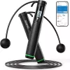 RENPHO Smart σχοινάκι 2-in-1 R-Q008, Bluetooth 5.0, ασύρματο & με σχοινί λειτουργίες, LED οθόνη, ρυθμιζόμενο μήκος, USB-C επαναφορτιζόμενο, μαύρο