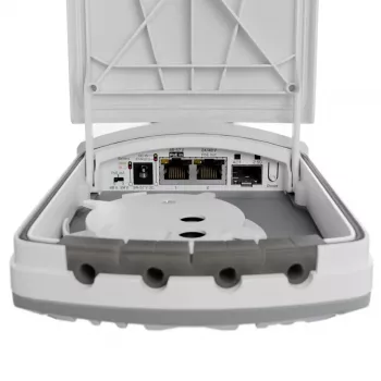 MikroTik FTC21-UPS Μετατροπέας μέσων οπτικής ίνας σε χαλκό με ενσωματωμένο UPS, 1x Gigabit Ethernet, 1x SFP, παθητικό PoE, εφεδρική μπαταρία, επιτοίχια τοποθέτηση