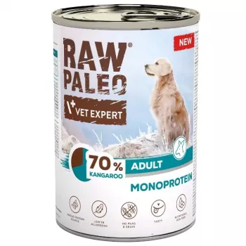 VetExpert Raw Paleo Kangaroo Ενήλικος Σκύλος Υγρή τροφή 400g Κονσέρβα – Χωρίς σιτηρά, με μία μόνο πηγή πρωτεΐνης
