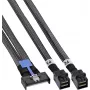 InLine® MCIO x8 σε 2x MiniSAS-HD SFF-8643 καλώδιο, 0,5 m, μαύρο